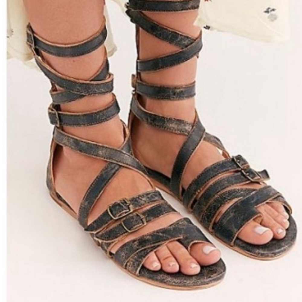 Strappy Black Sandals for Women